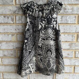 Club Monaco Sleeveless Ruffled Neckline Silk Blend Blouse Women's Size XS